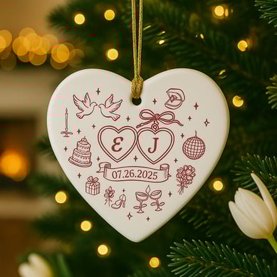 wedding favor heart ornament
