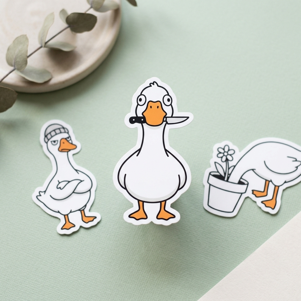 Silly Goose Sticker Mockup